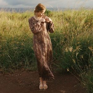 Doen Bellflower silk dress with slip XS